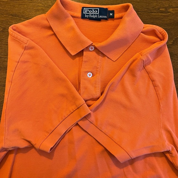 Polo Ralph Lauren Orange Men’s Classic Fit Mesh Cotton Polo Size Medium - Picture 4 of 4